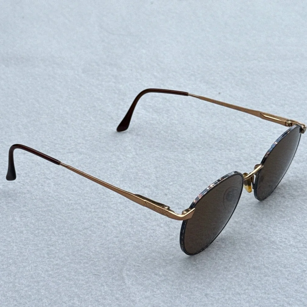 Vintage Brooks Brothers Sunglasses Round Tortoise Gold BB 101S 1006 Italy 52 20